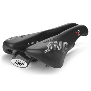 SMP Triathlon T2 Saddle 156x260mm Carbon Rails - Black