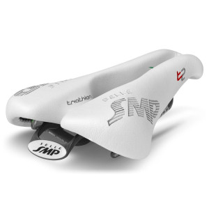 SMP Triathlon T2 Saddle 156x260mm Carbon Rails - White