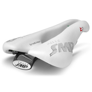 SMP Triathlon T1 Saddle 164x257mm Stainless Steel Rails - White