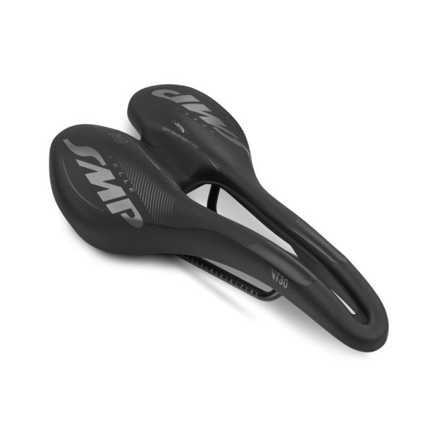 SMP VT30 Gel Road/MTB Saddle 155x283mm Stainless Steel Rails - Black