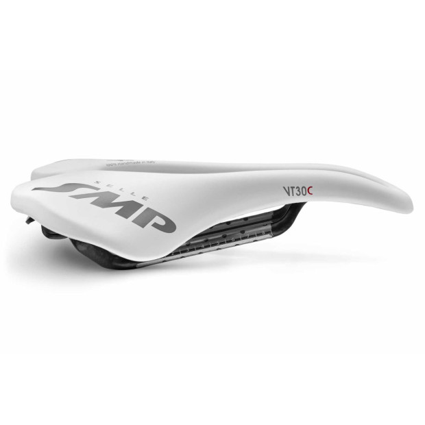 SMP VT30C Gel Road/MTB/Gravel Saddle 155x255mm Carbon Rails - White