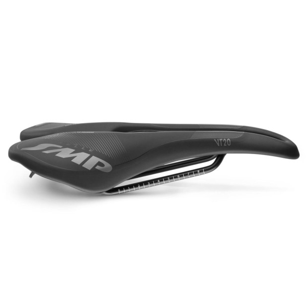 SMP VT20 Gel Road/MTB/Gravel Saddle 142x280mm Stainless Steel - Black