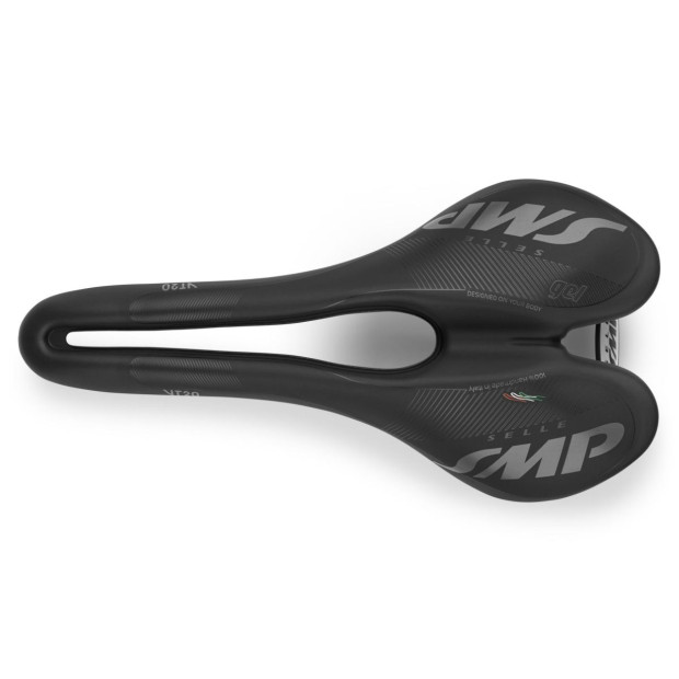 SMP VT20 Gel Road/MTB/Gravel Saddle 142x280mm Stainless Steel - Black