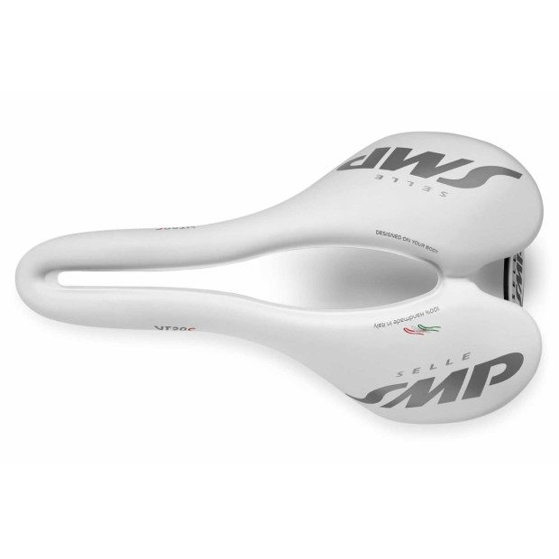 SMP VT20C Road/MTB/Gravel Saddle 144x255mm Stainless Steel Rails - White