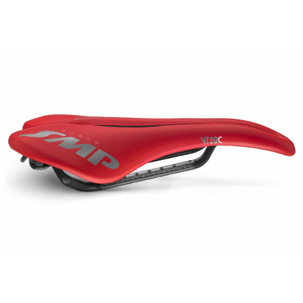 SMP VT20C Road/MTB/Gravel Saddle 144x255mm Carbon Rails - Red