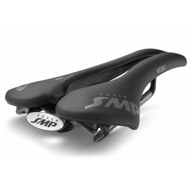 SMP VT20C Road/MTB/Gravel Saddle 144x255mm Carbon Rails - Black