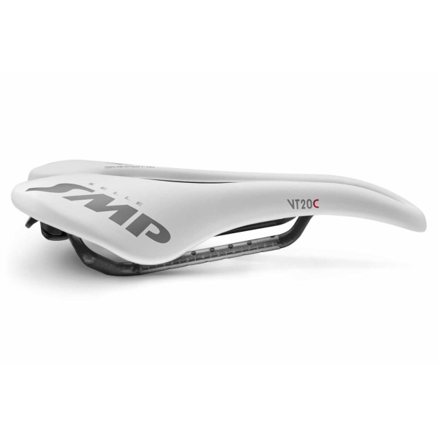 SMP VT20C Road/MTB/Gravel Saddle 144x255mm Carbon Rails - White