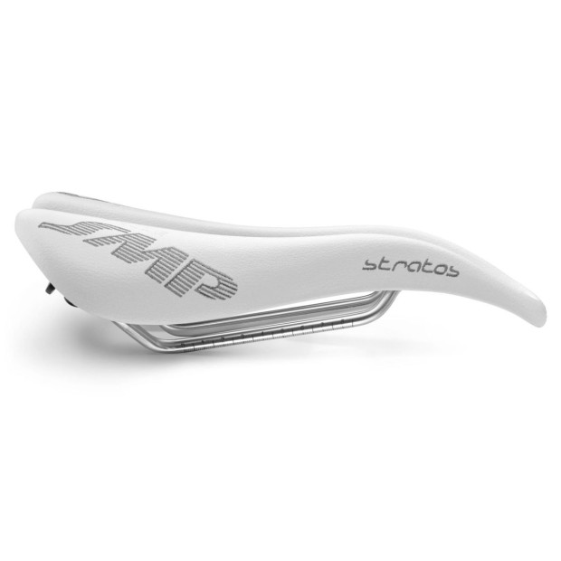 SMP Stratos Saddle 131x266mm Stainless Steel Rails - White