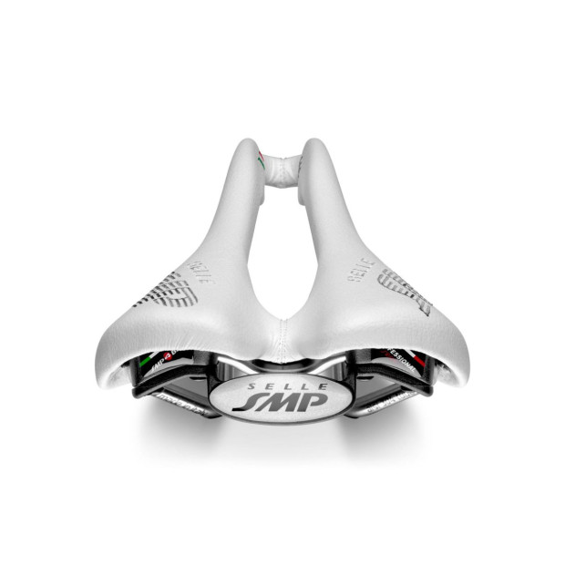 SMP Stratos Saddle 131x266mm Stainless Steel Rails - White