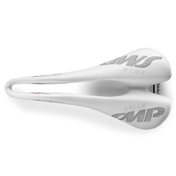 SMP Stratos Saddle 131x266mm Stainless Steel Rails - White
