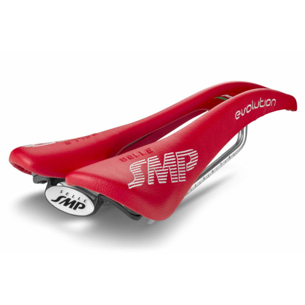 SMP Evolution Saddle 129x266mm Stainless Steel Rails - Red