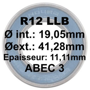 Enduro Bearings R12 LLB ABEC 3 Bearing 19.05x41.28x11.11mm