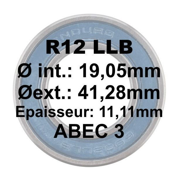 Enduro Bearings R12 LLB ABEC 3 Bearing 19.05x41.28x11.11mm