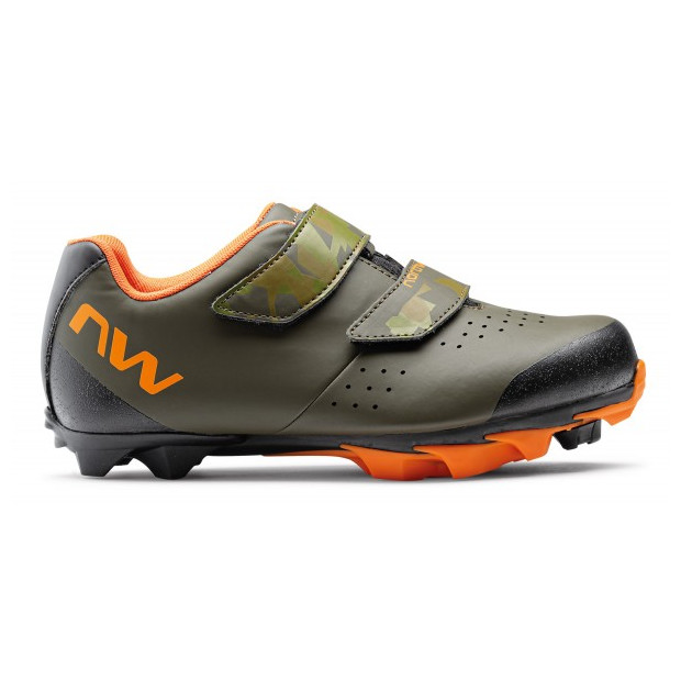 Northwave Origin Junior MTB Child Shoes - Green Forest/Orange