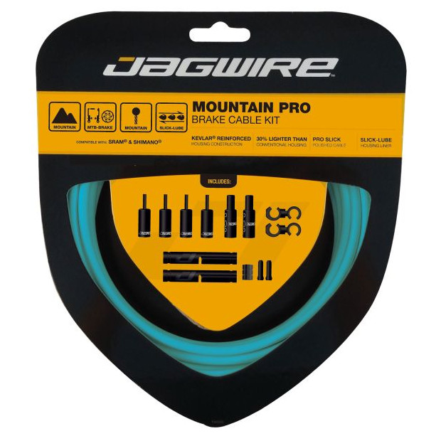 Jagwire Mountain Pro Cable and Housing Kit - Bianchi Celeste