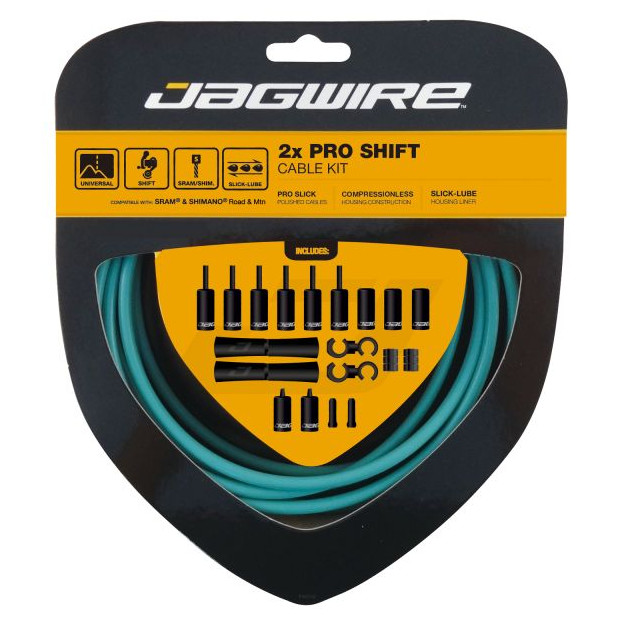 Jagwire 2X Pro Shift Cable and Housing Kit - Bianchi Celeste