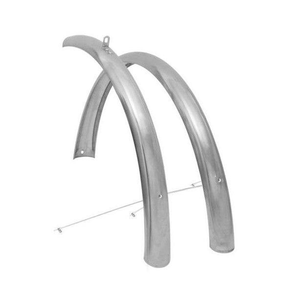 Pair of mudguards 26" 51mm - Inox Chrome