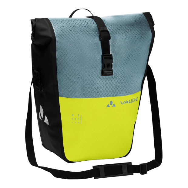 Pair of Vaude Aqua Back Color Rear Bike Panniers 48L Recycled Material - Nordic Blue/Bright Green