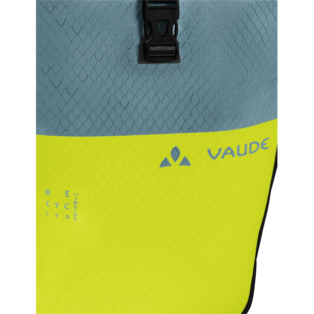 Pair of Vaude Aqua Back Color Rear Bike Panniers 48L Recycled Material - Nordic Blue/Bright Green