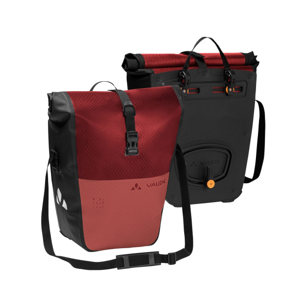 Pair of Vaude Aqua Back Color Rear Bike Panniers 48L Recycled Material - Red