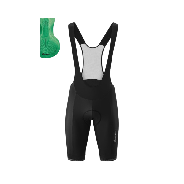 Gonso Sitivo Bib Shorts Moderate Position - Black/Green Insert