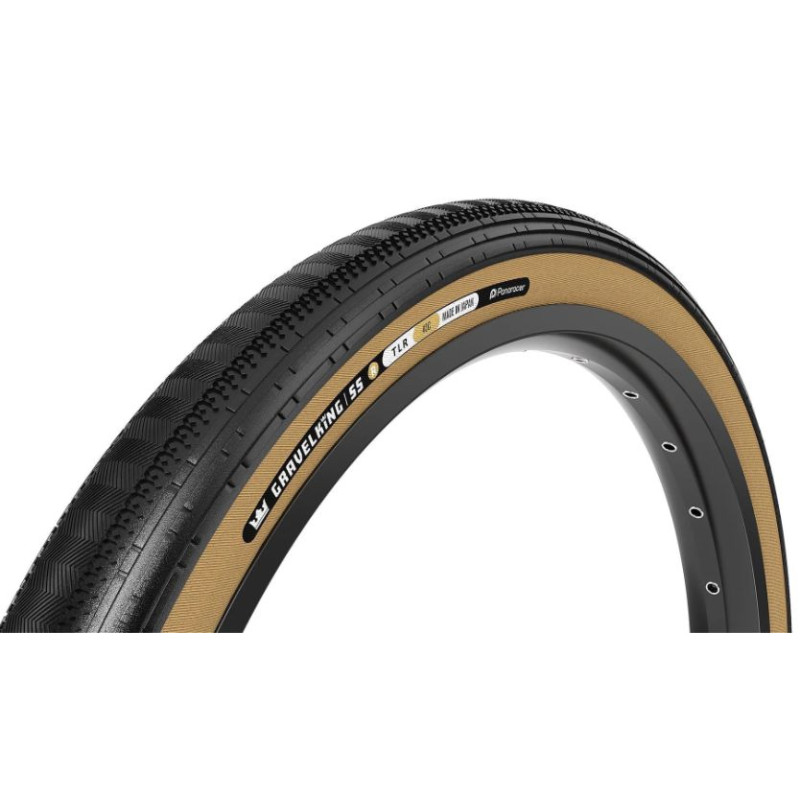 パーツ Panaracer GRAVELKING R 700x40C TLR Panaracer GravelKing Semi Slick R-Line TLR Gravel Tire 700x45C