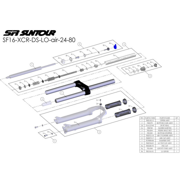 Sr Suntour XCR Air LO MTB Fork Suspension - 24'