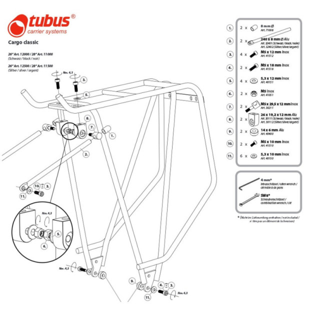 Tubus Cargo Classic 28' Rack Black