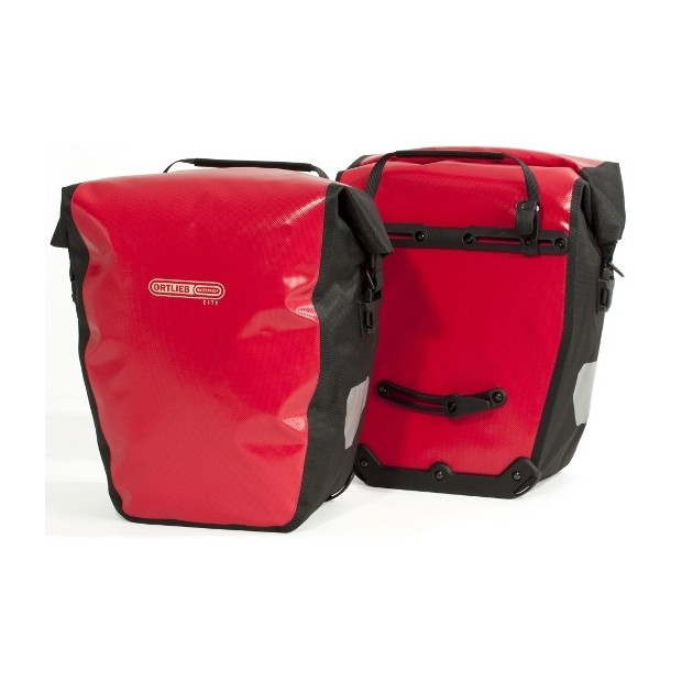 Ortlieb Back-Roller City Bike Panniers - Red/Black - Pair