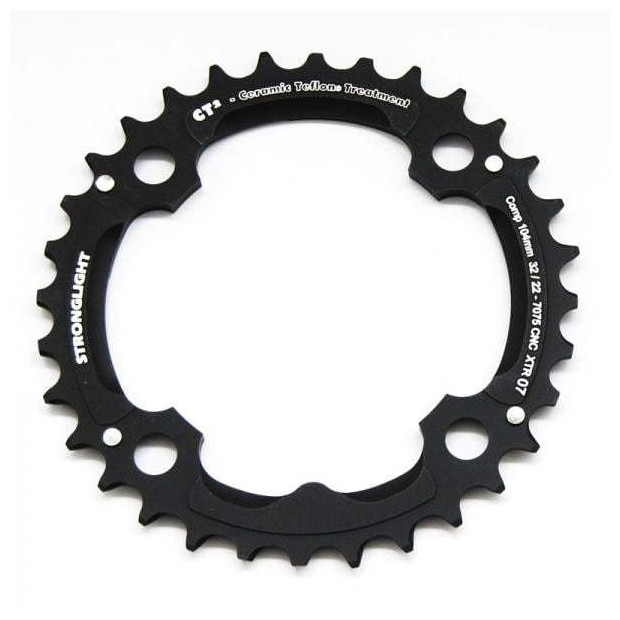 Stronglight MTB Type CT2 Shimano XTR FC-M970 104 mm 9 s Middle Triple Chainring - Black