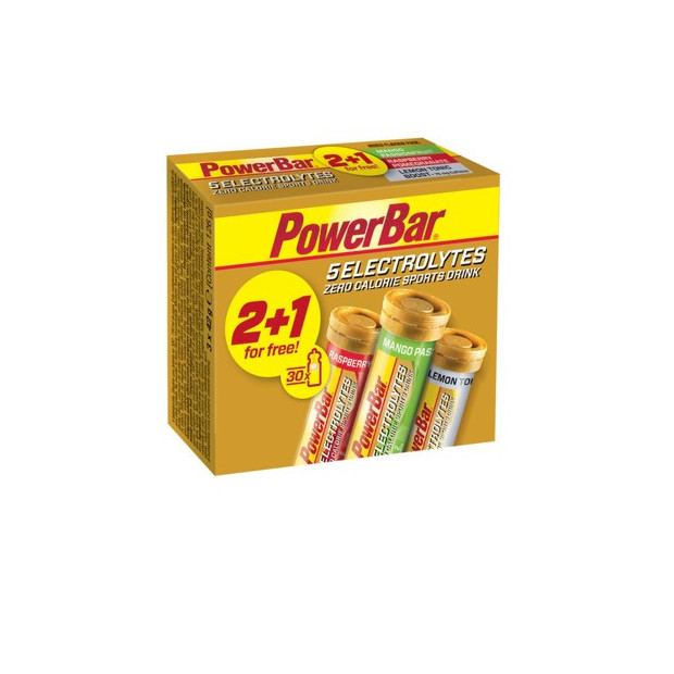 Power Bar 5 Electrolytes Tabs - Pack 2+1 tubes x 10 tabs