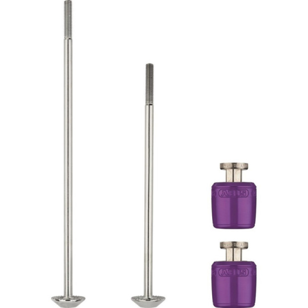 Set of 2 Abus Nutfix M5 wheel locking axles Purple - 100/135 mm