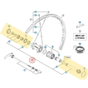 Shimano Ultegra WH-680-R Complete Rear Axle - Y49398030