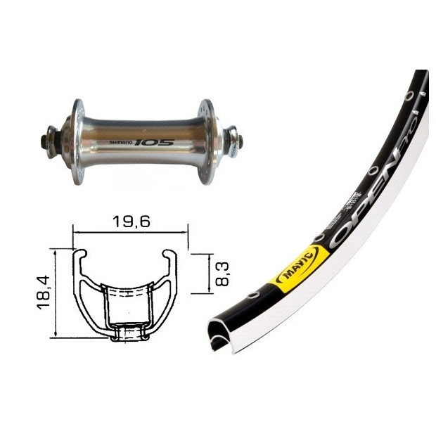 Front Wheel Shimano 105 / Mavic Open Pro  