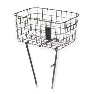 Basil Robin Front Basket - Black