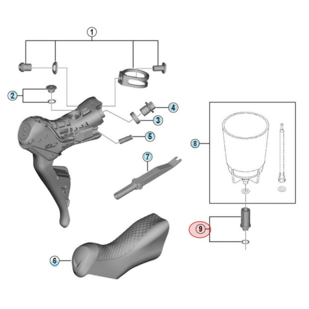 Shimano ST-R9120 Adapter-Funnel for Hydraulique Road Brakes + Seal