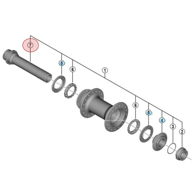 Shimano 105 HB-R7070 Front Hub Axle - 100x12 mm