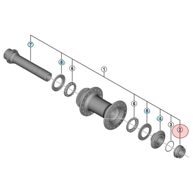 Shimano 105 HB-R7070 Front Hub Axle Right Locknut