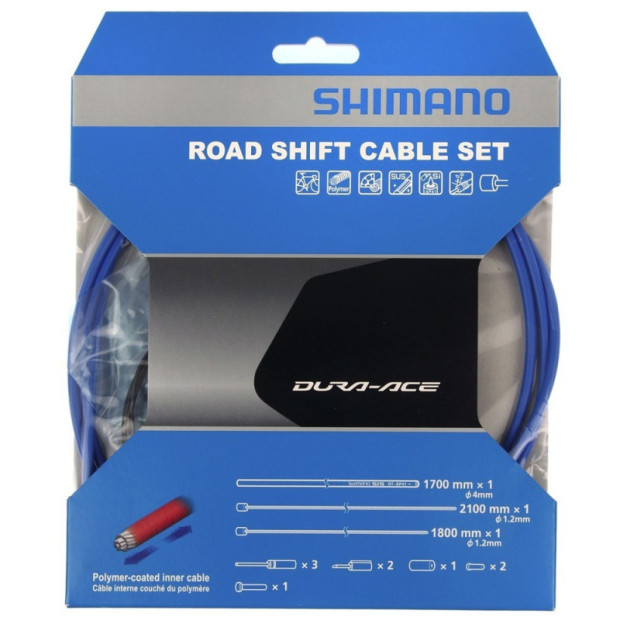 Shimano Dura-Ace Derailleur Cable and Sheath Kit - Blue