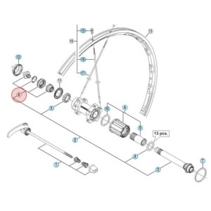 Shimano Ultegra WH-680-Ar Rear Wheel Axle Locknut