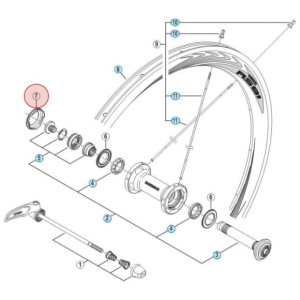 Left Dusct Cover for Shimano Ultegra WH-6800 Front Wheel Axle