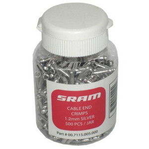 SRAM PitStop Cable End Crimps Silver x500