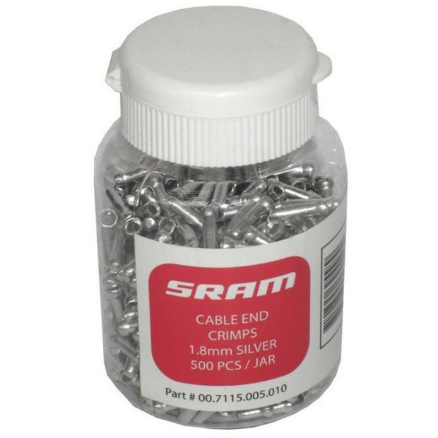 SRAM PitStop Brake Cable End Crimps Silver x500