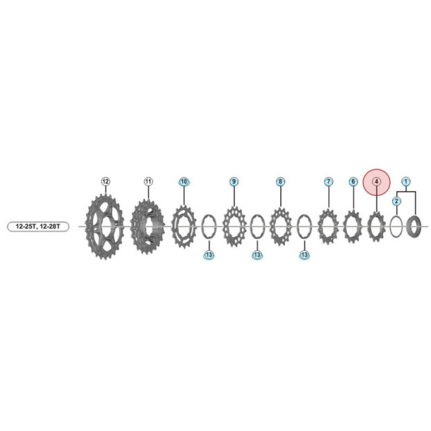 Shimano Dura-Ace CS-R9100 Sprocket - 11 Speeds - 12 Teeth - 12-25/28