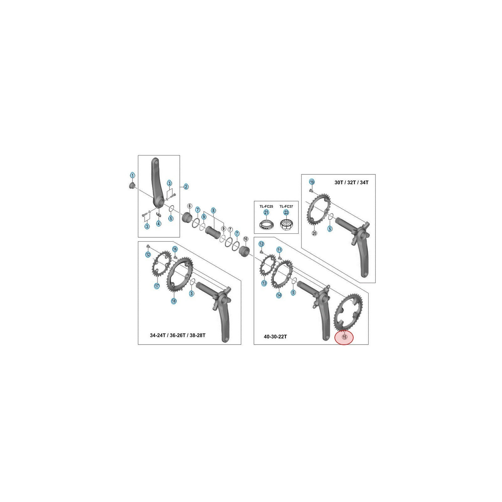 Shimano Deore XT FC-M8000-1 Crankset: 170mm x 32t - SM-BB93
