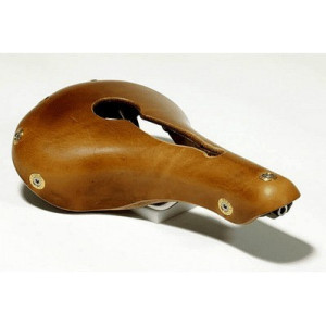 Open saddle Berthoud Marie Blanque Leather - Natural