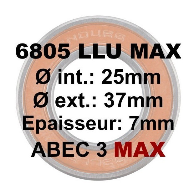 Enduro Bearings 6805 LLU MAX Bearing - 25x37x7