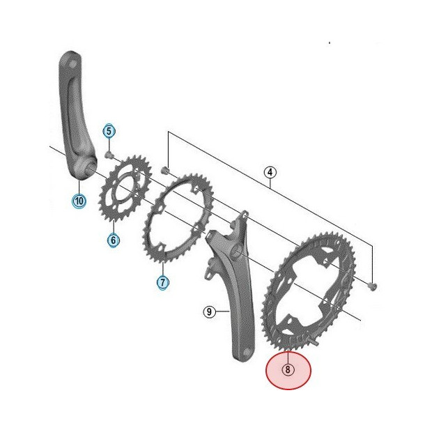 Shimano Acera FC-T3010 Outside Chainring - 44 Teeth