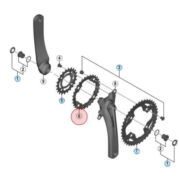 Shimano Alivio FC-M4000 Middle Chainring - 30 Teeth