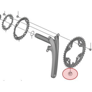 Shimano Alivio FC-T4060 Outer Chainring - 44 Teeth